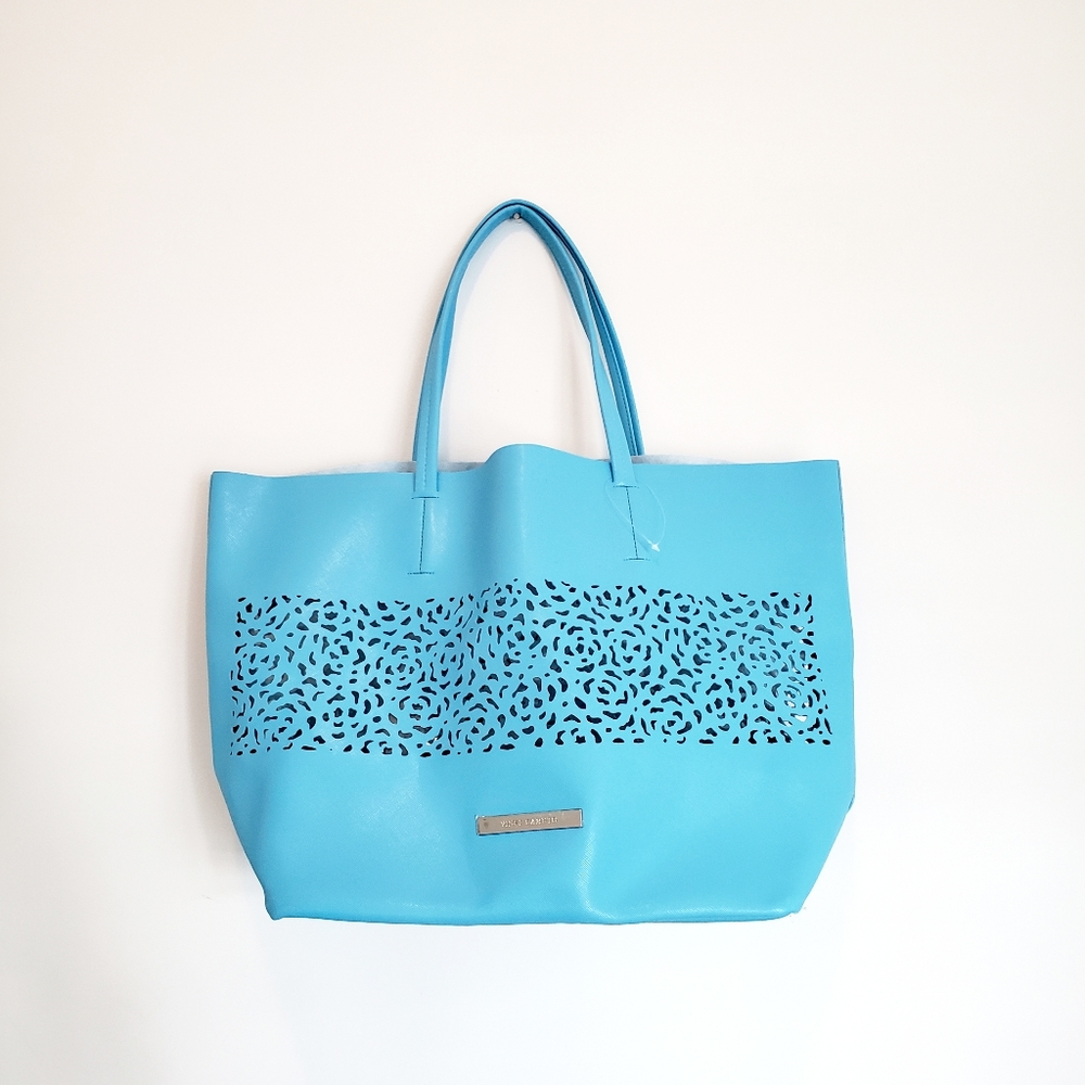 Vince Camuto Faux Leather Laser cut Tote | Blue